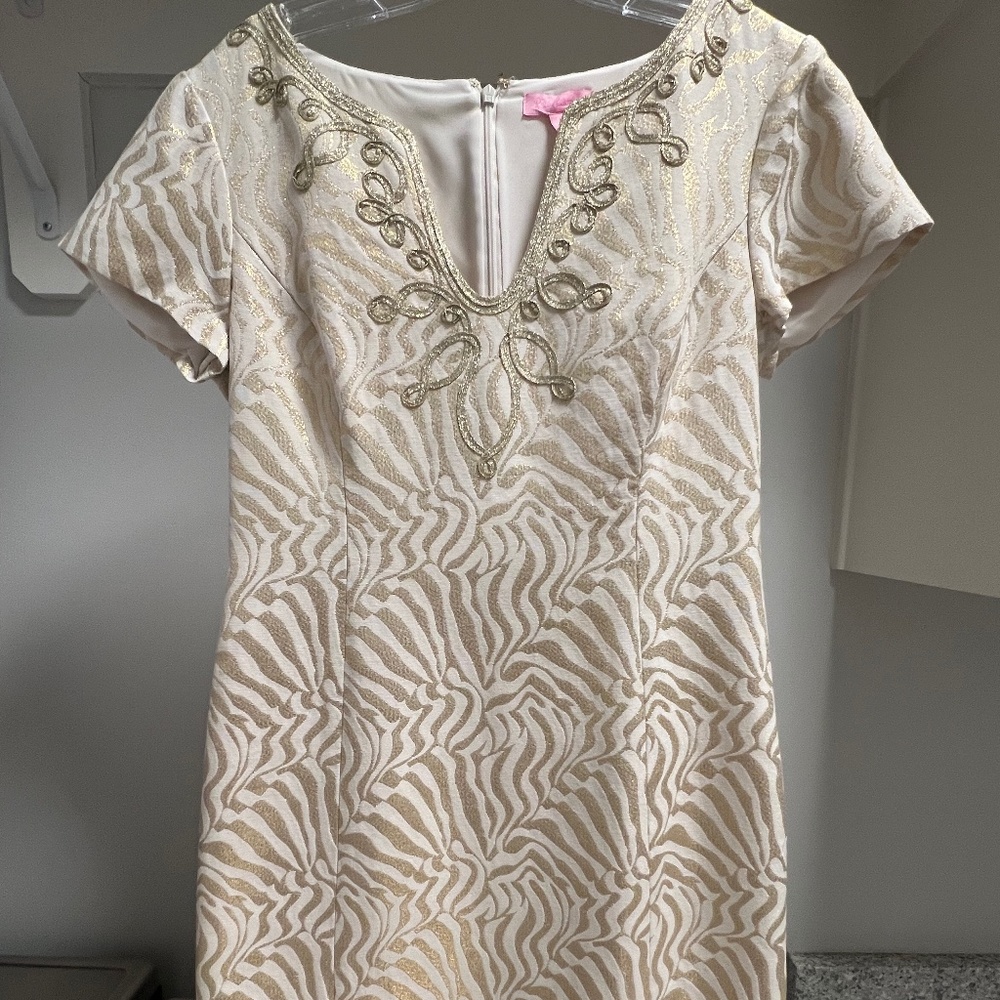 Lilly Pulitzer Milannia Shift Dress Zebra Stripe Jacquard